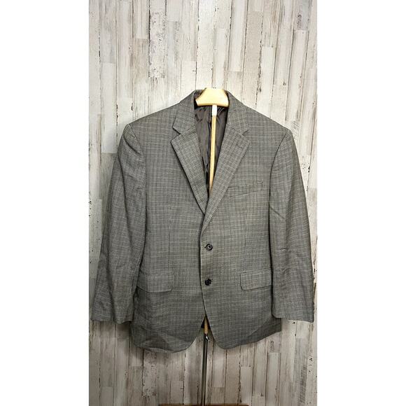 Vintage 90s Ralph‎ Lauren Men's Herringbone Silk/Wool Blend Blazer Size 40S - Picture 1 of 4